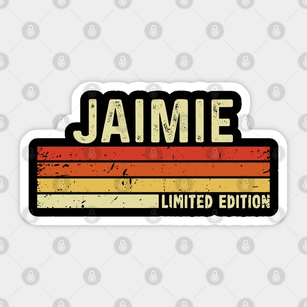 Jaimie Name Vintage Retro Limited Edition Gift Sticker by CoolDesignsDz